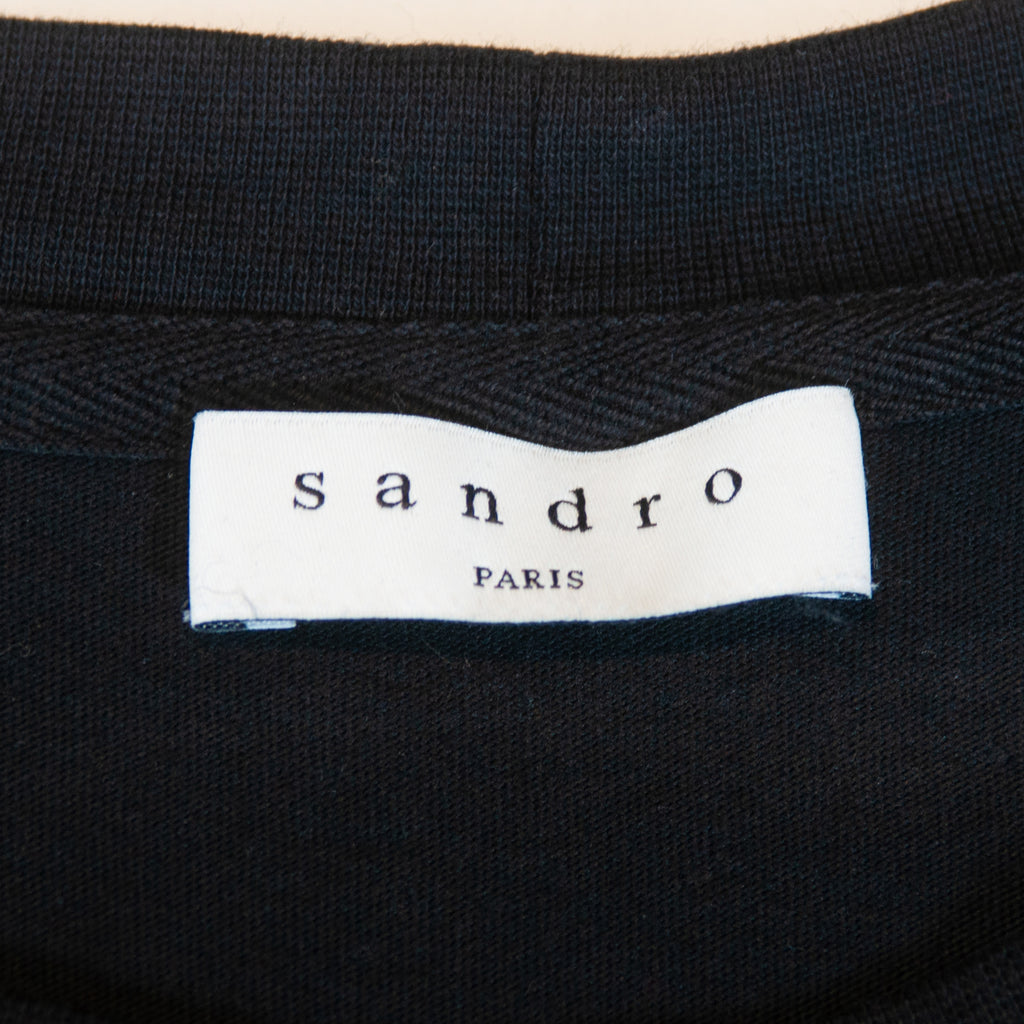 Sandro Mr. Happy Black Crew Neck T-Shirt