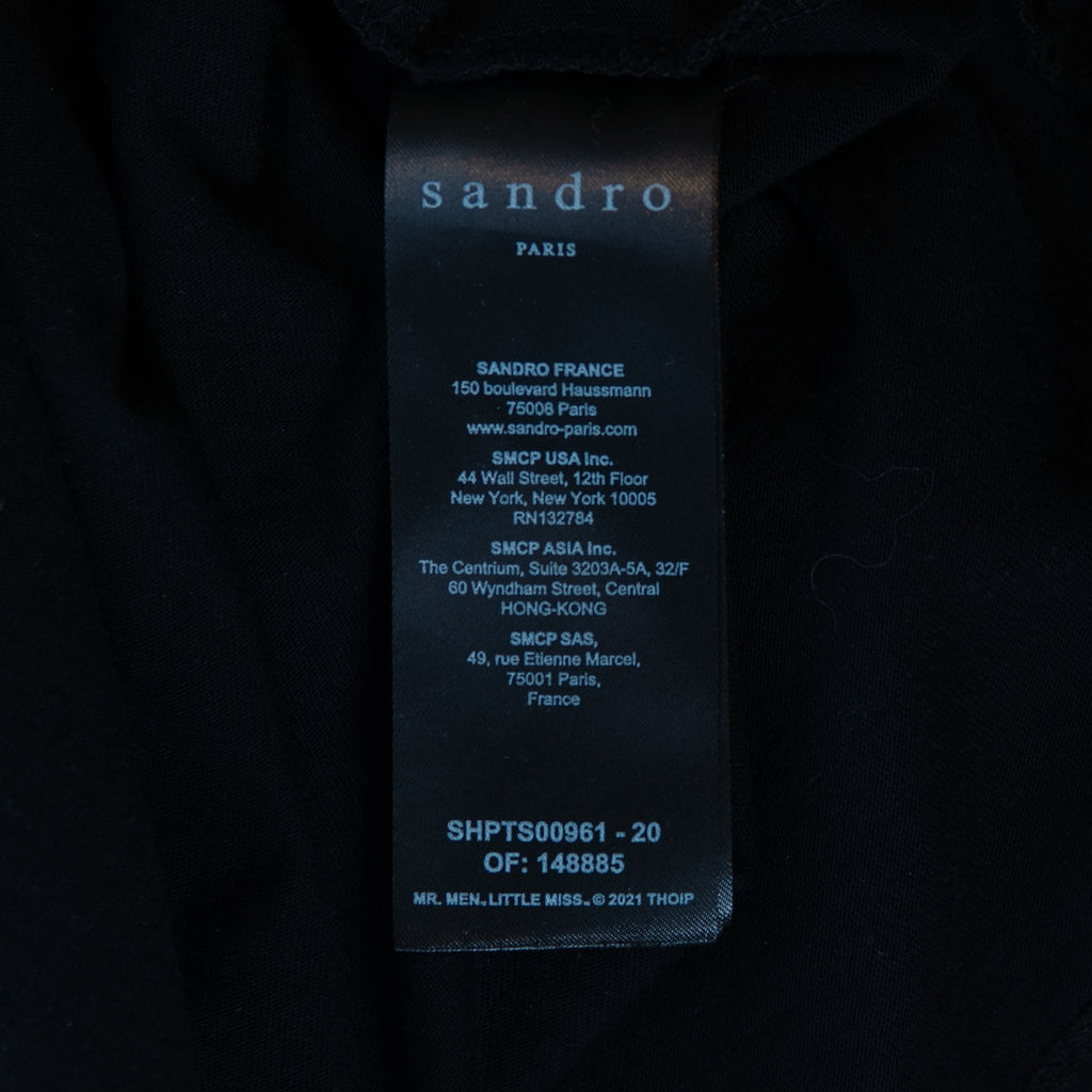 Sandro Mr. Happy Black Crew Neck T-Shirt