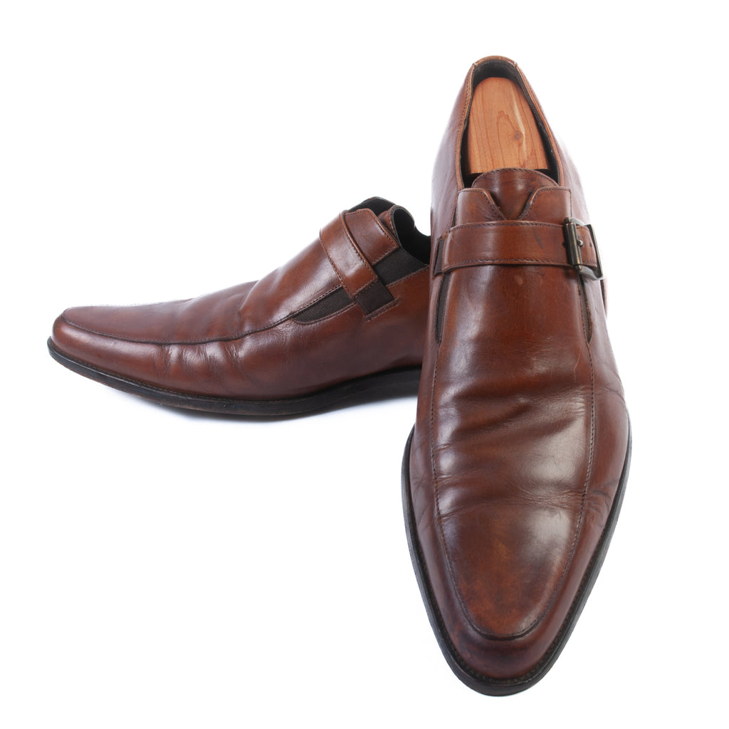 Donald Pliner Brown Monk Strap Shoes