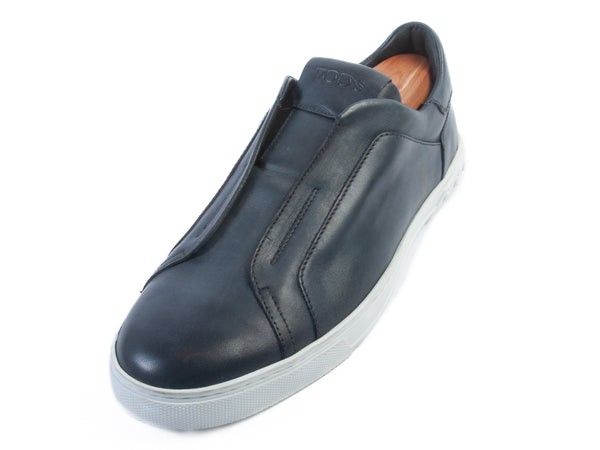 Tod’s Blue Leather Slip On Sneakers