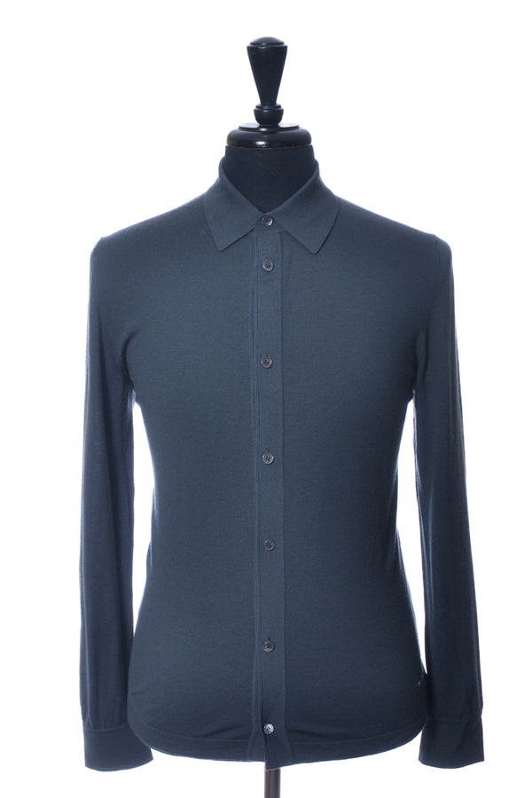 Brioni Dark Grey Collared Knit