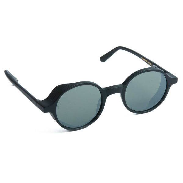 L.G.R. Black Round Reunion Explorer Sunglasses