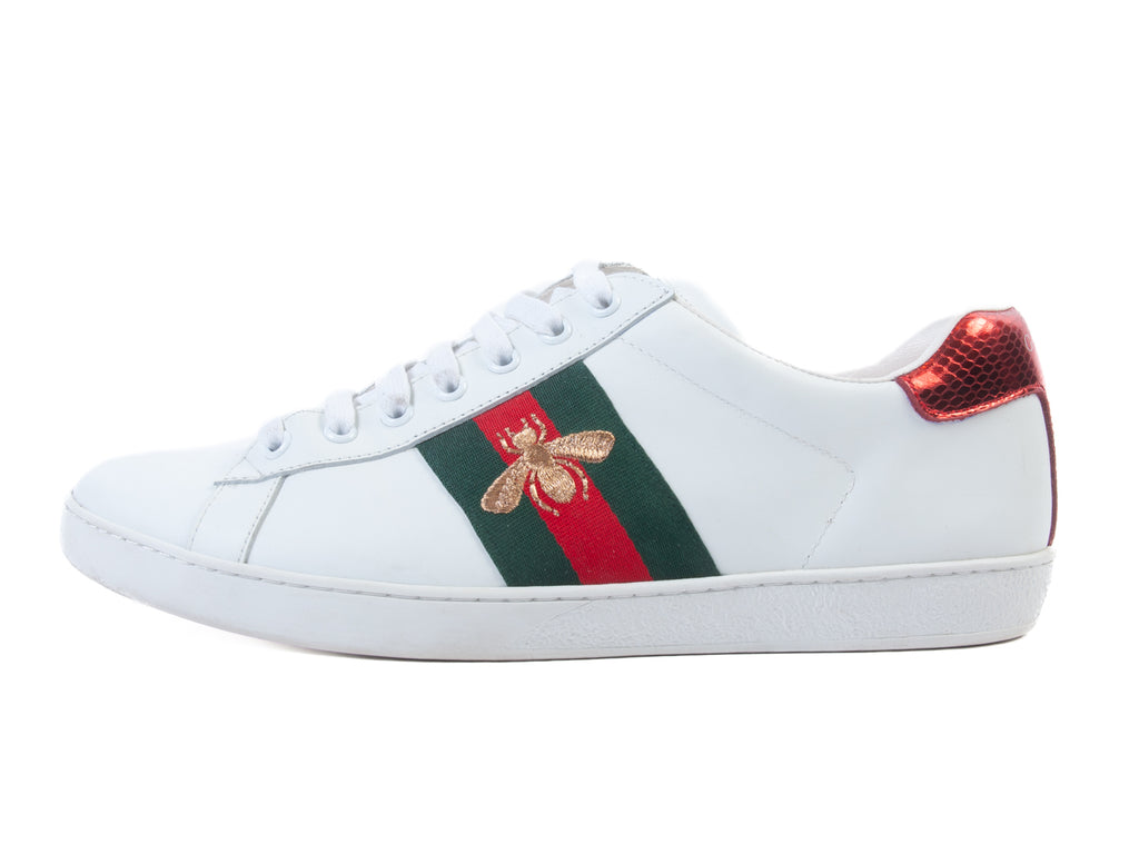 Gucci White Bee Sneakers