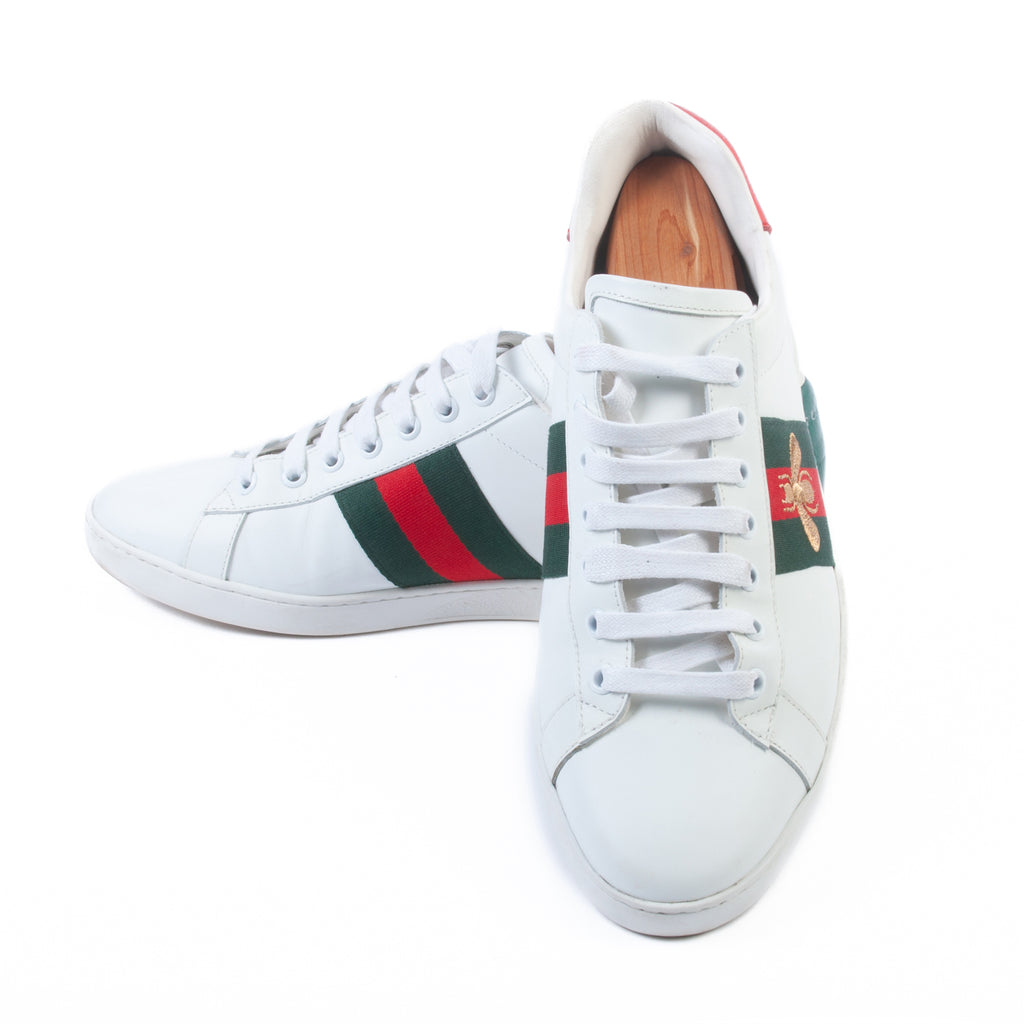Gucci White Bee Sneakers
