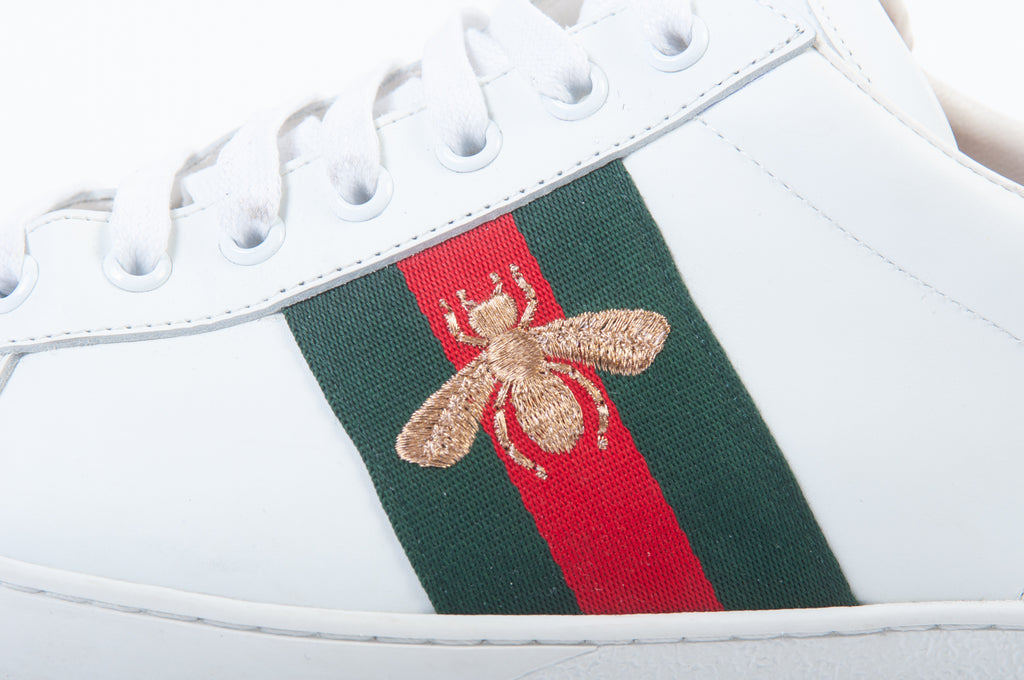 Gucci White Bee Sneakers