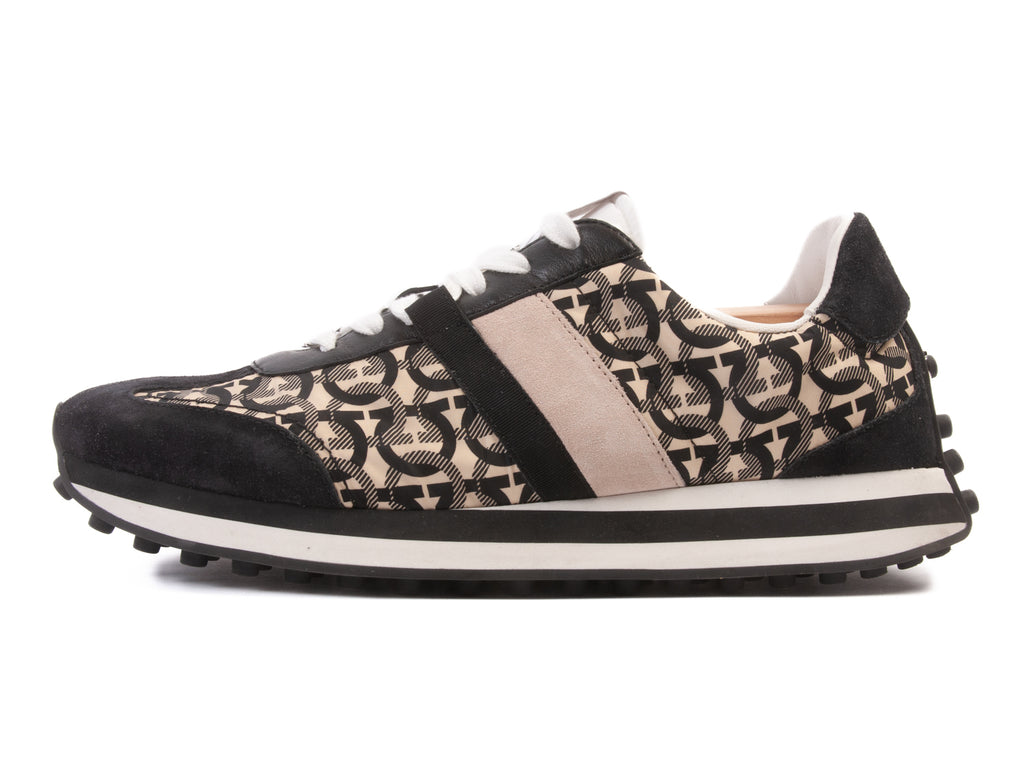 Salvatore Ferragamo Cream and Black Gancini Print Runners