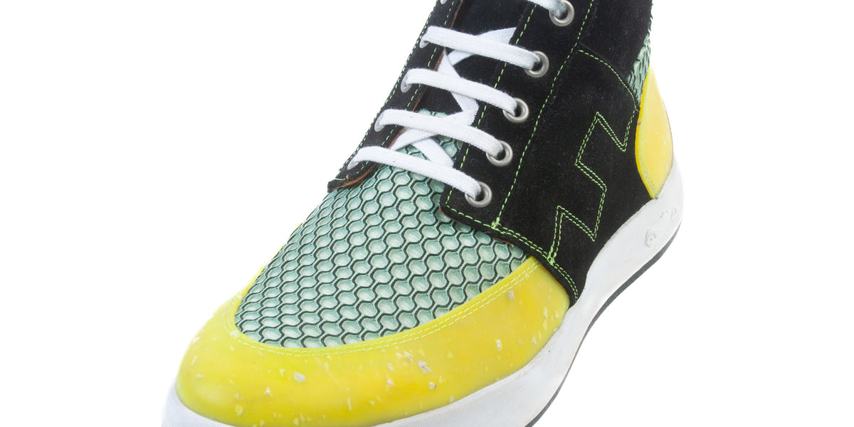 John Fluevog Wynn Sneaker High Top Prado - Pink Tapestry | High-Top Sneakers | Fluevog Shoes main image 3