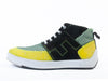John Fluevog Yellow and Black High Top Sneakers