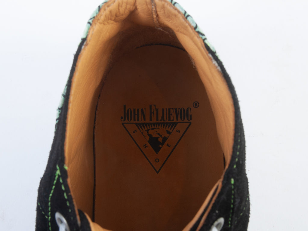 John Fluevog Yellow and Black High Top Sneakers
