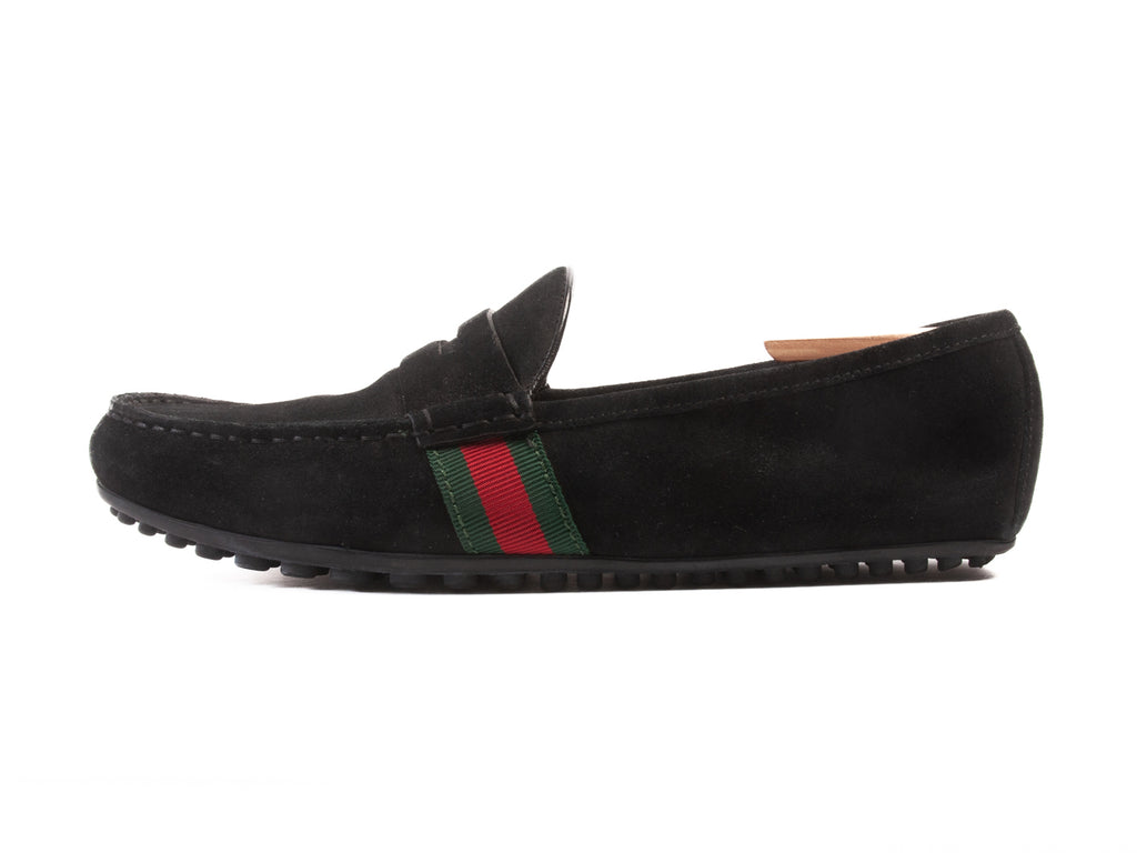 Gucci Black Suede Driving Shoes
