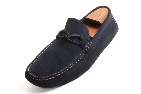 Ted Baker Navy Blue Suede Cottn Driving Shoes