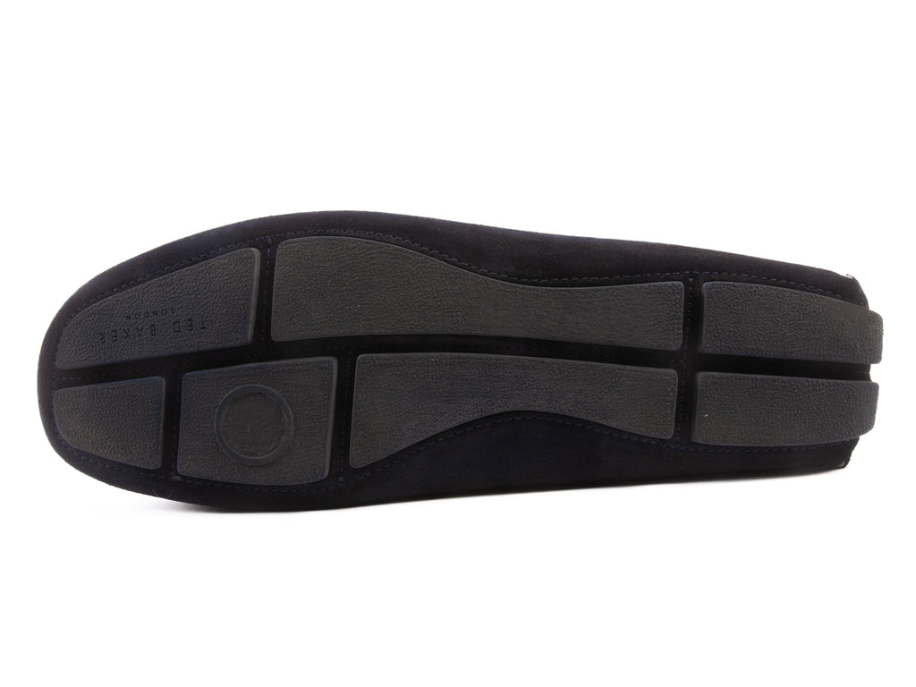 Ted Baker Navy Blue Suede Cottn Driving Shoes