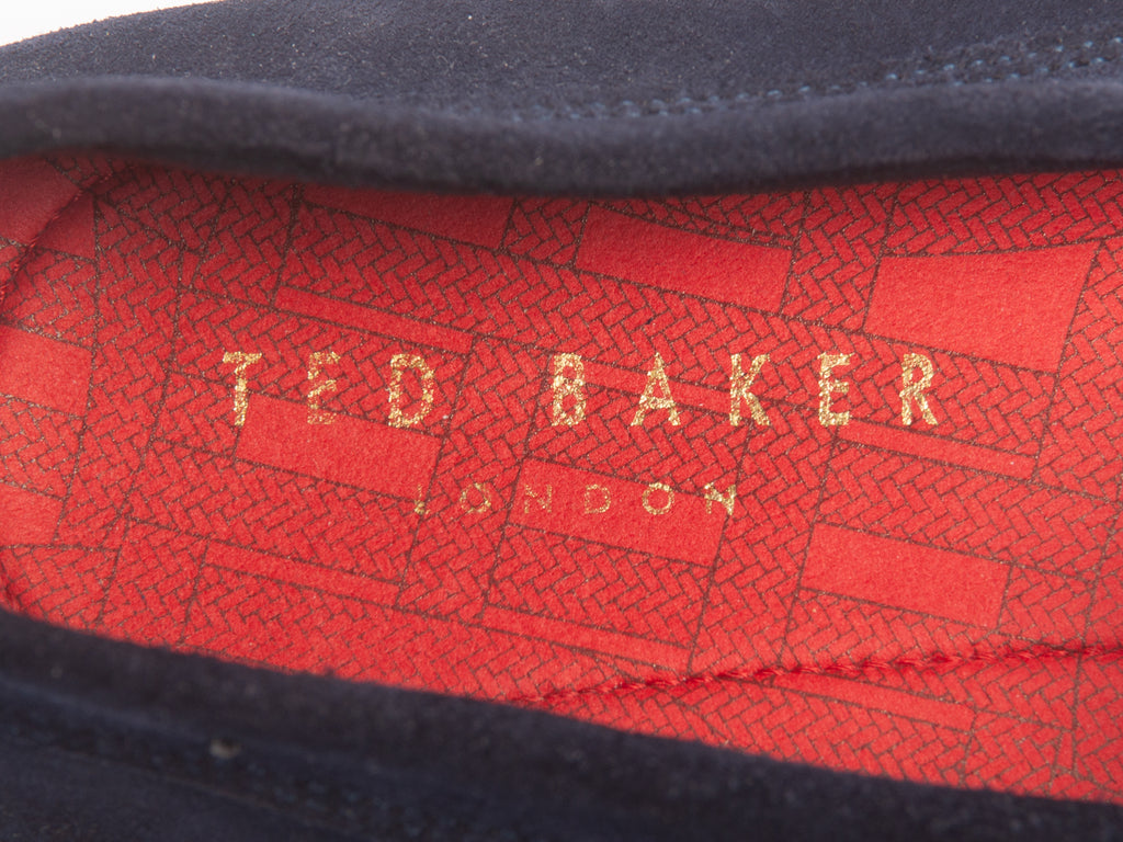 Ted Baker Navy Blue Suede Cottn Driving Shoes