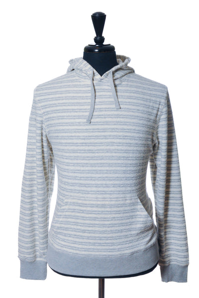 Faherty Grey Striped Hoodie