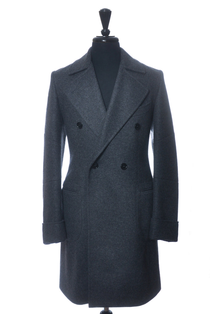 Christopher Bates Grey Double Breasted Overcoat
