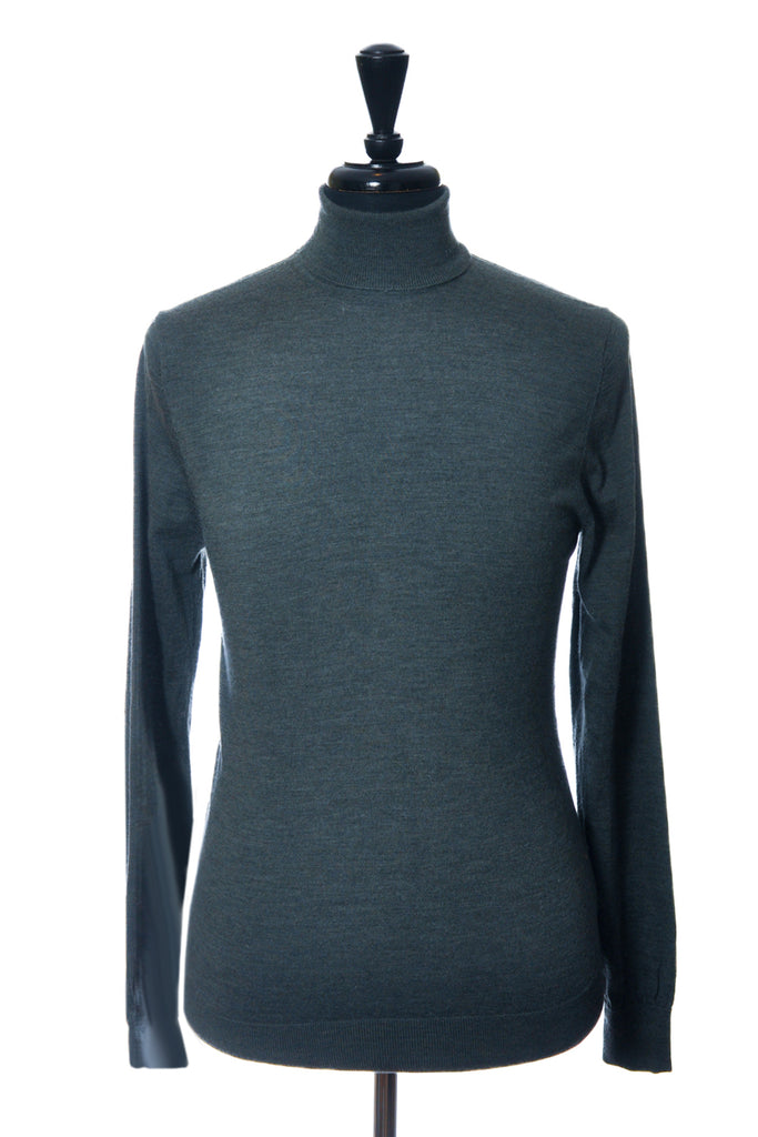 SuitSupply Grey Merino Wool Roll Neck Sweater