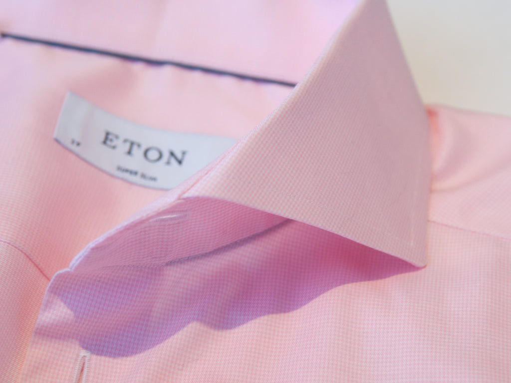 Eton Pink Puppytooth Super Slim York Shirt