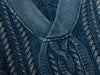 Jonathan MacIntosh Indigo Blue Garment Dyed Cable Knit Sweater