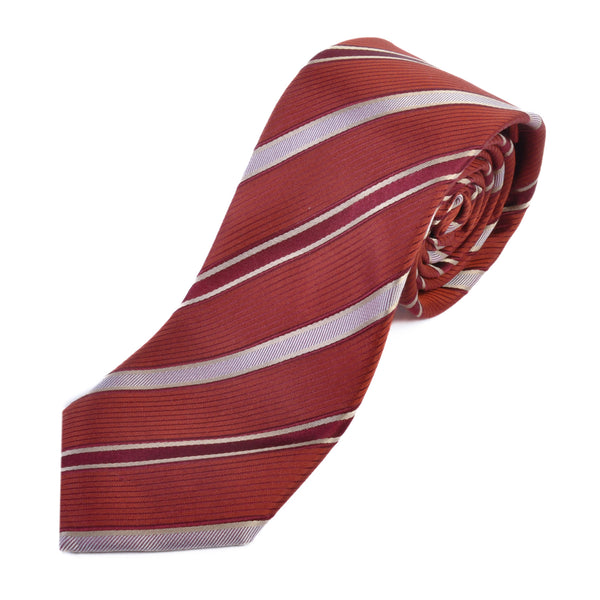 Hugo Boss Rust Brown Striped Tie