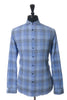 Emanuel Berg Blue Check Modern Fit Seersucker Shirt