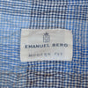 Emanuel Berg Blue Check Modern Fit Seersucker Shirt