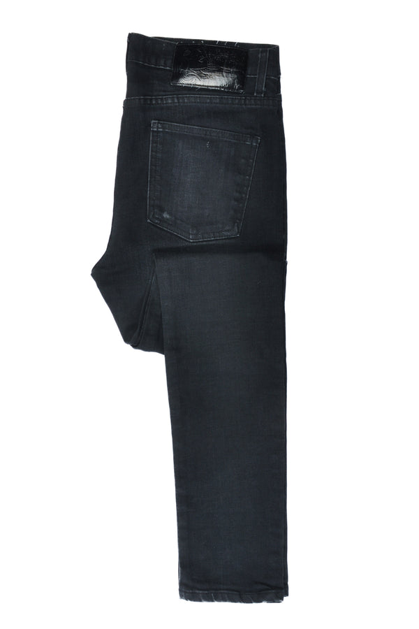 Naked & Famous Black Wax Coated Stretch Denim Jeans