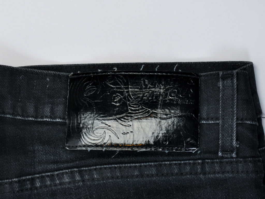 Naked & Famous Black Wax Coated Stretch Denim Jeans