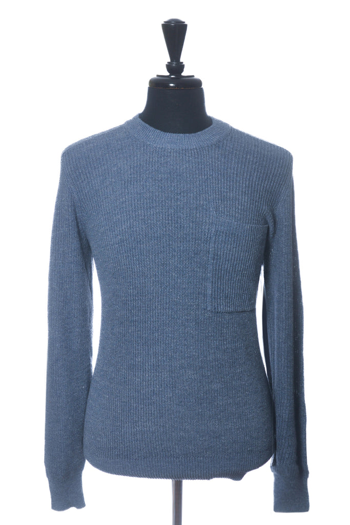 Brunello Cucinelli Blue Pocket Crew Neck Sweater