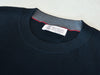 Brunello Cucinelli Black Ribbed Cotton Crew Neck Sweater