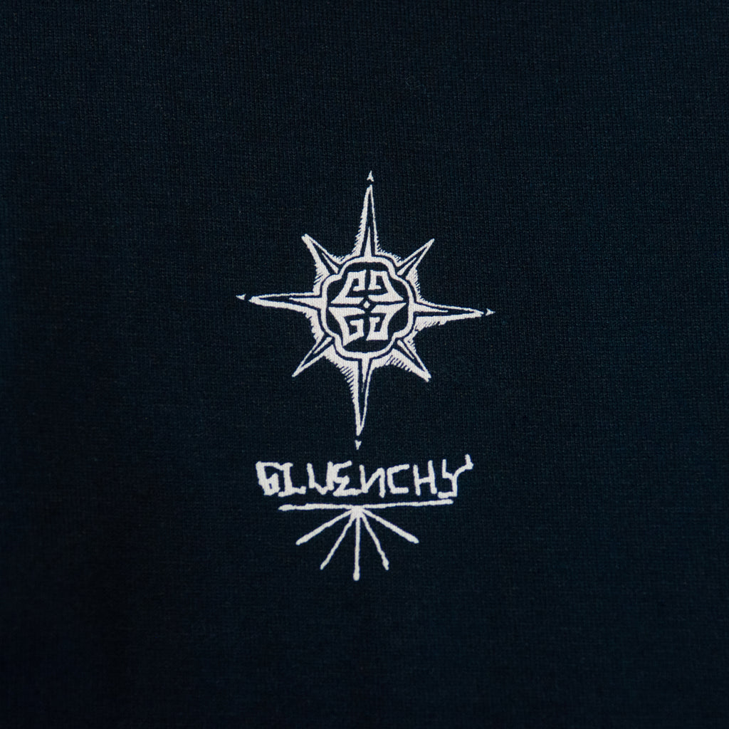 Givenchy Black Slim Fit Flower Cross Graphic T-Shirt