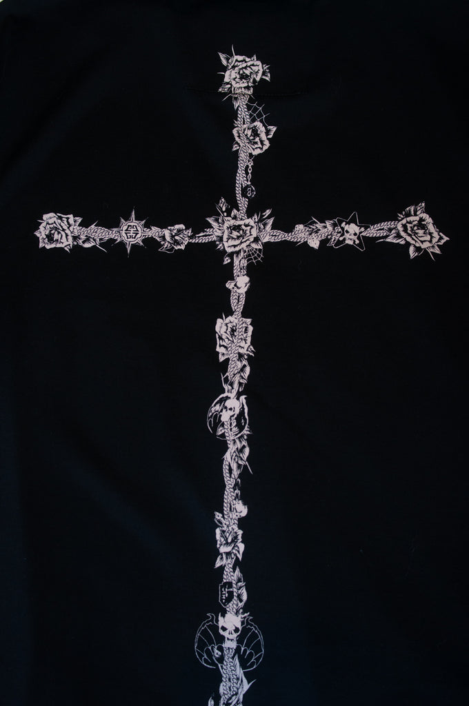 Givenchy Black Slim Fit Flower Cross Graphic T-Shirt