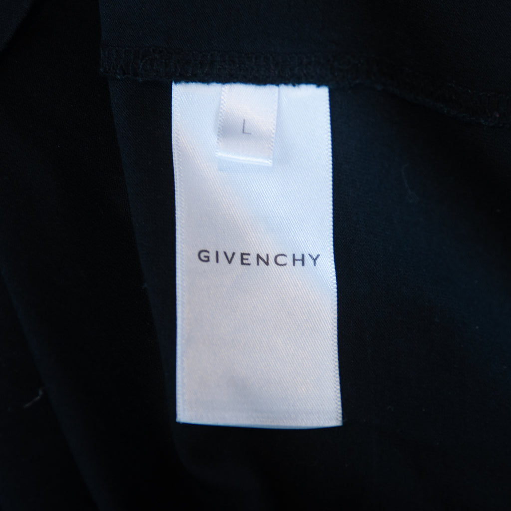 Givenchy Black Slim Fit Flower Cross Graphic T-Shirt