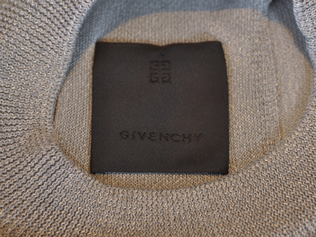 Givenchy Grey Reflective Knit Crew Neck Sweater