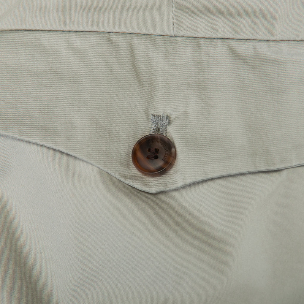 Emporio Armani Cement Grey Pleated Stretch Cotton Pants