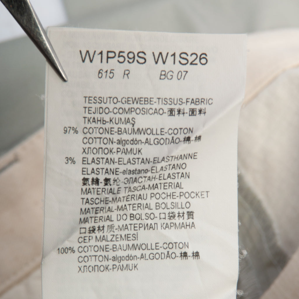 Emporio Armani Cement Grey Pleated Stretch Cotton Pants