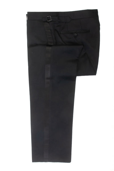 Tom Ford Black Wool Mohair Tuxedo Pants