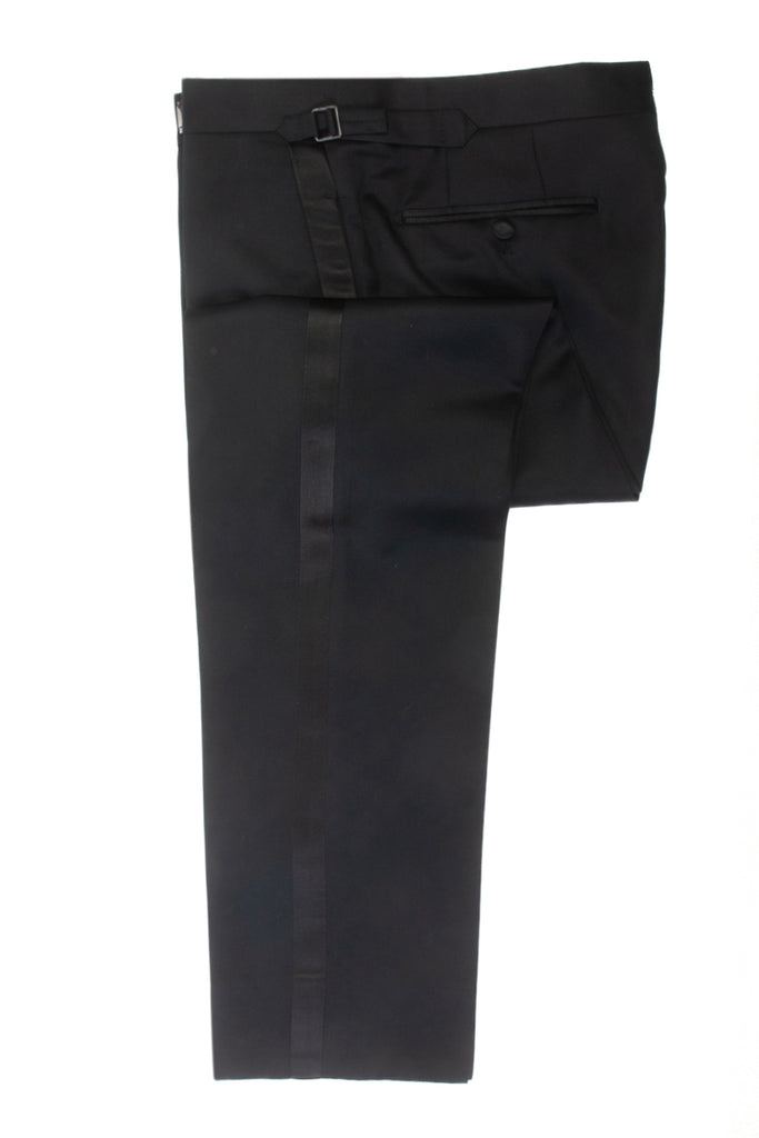 Tom Ford Black Wool Mohair Tuxedo Pants