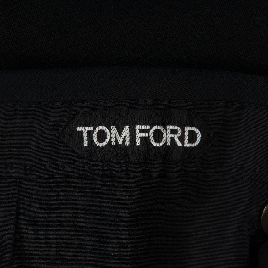 Tom Ford Black Wool Mohair Tuxedo Pants