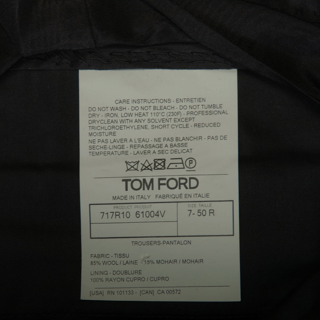 Tom Ford Black Wool Mohair Tuxedo Pants
