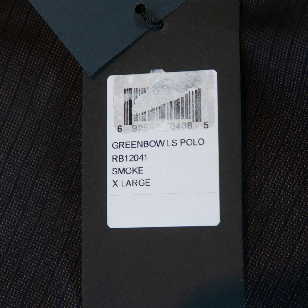 Robert Barakett NWT Smoke Grey Stripe Greenbow Long Sleeve Polo Shirt