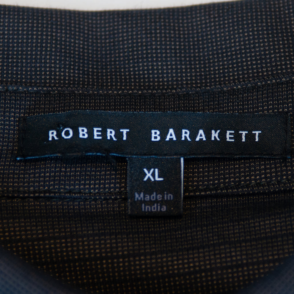 Robert Barakett NWT Smoke Grey Stripe Greenbow Long Sleeve Polo Shirt