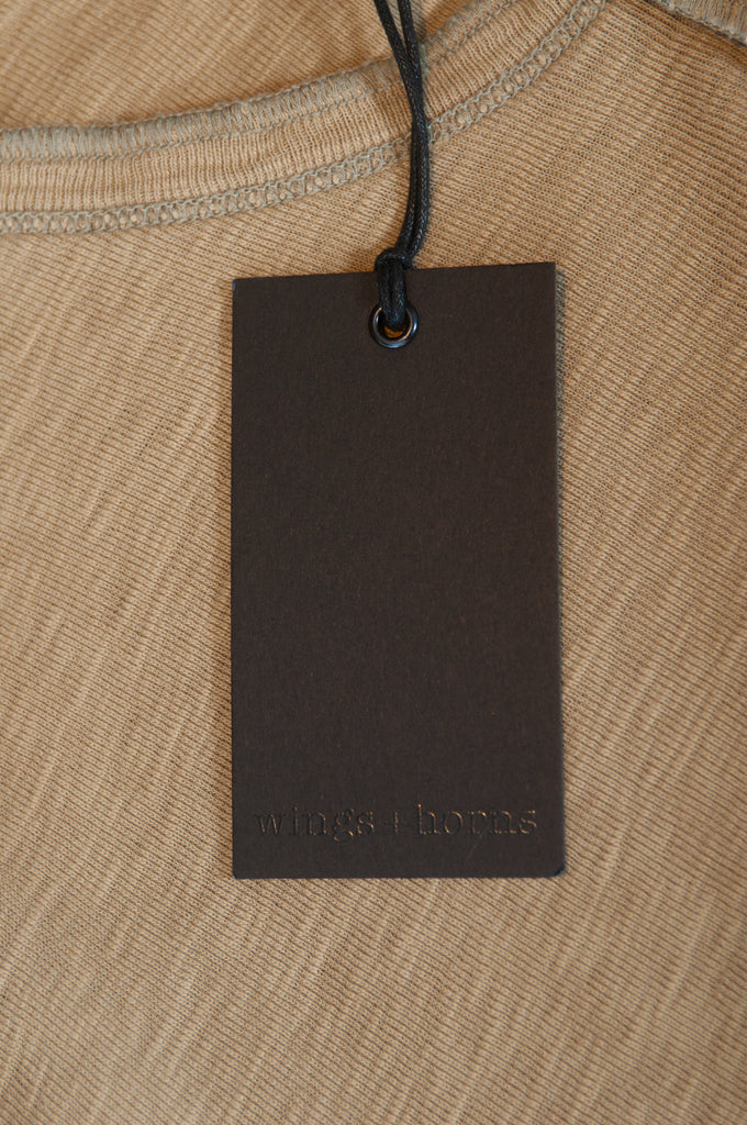 Wings + Horns NWT Brown H.Ash Henley T-Shirt