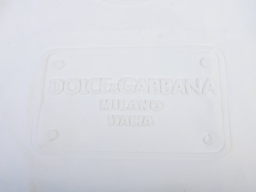 Dolce & Gabbana Oversized White Embossed Sweatshirt