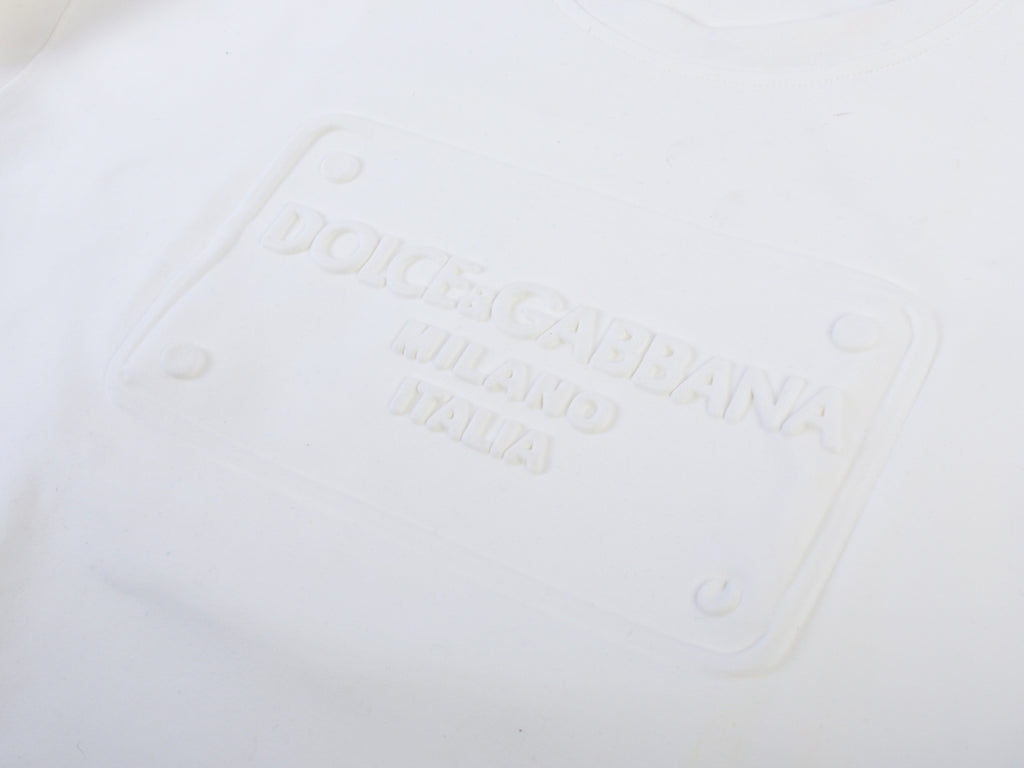 Dolce & Gabbana Oversized White Embossed Sweatshirt