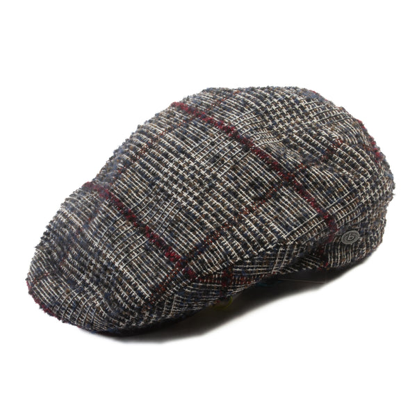 Bugatti Grey Check Newsboy Cap