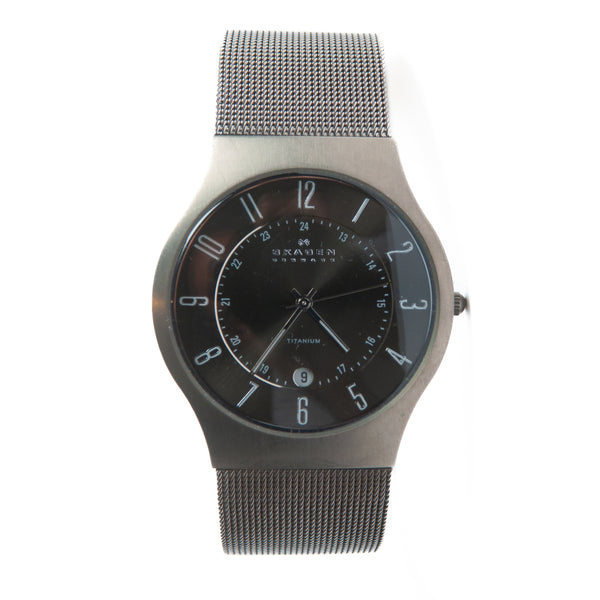Skagen Sundby Grey Titanium and Stainless Steel Mesh Watch