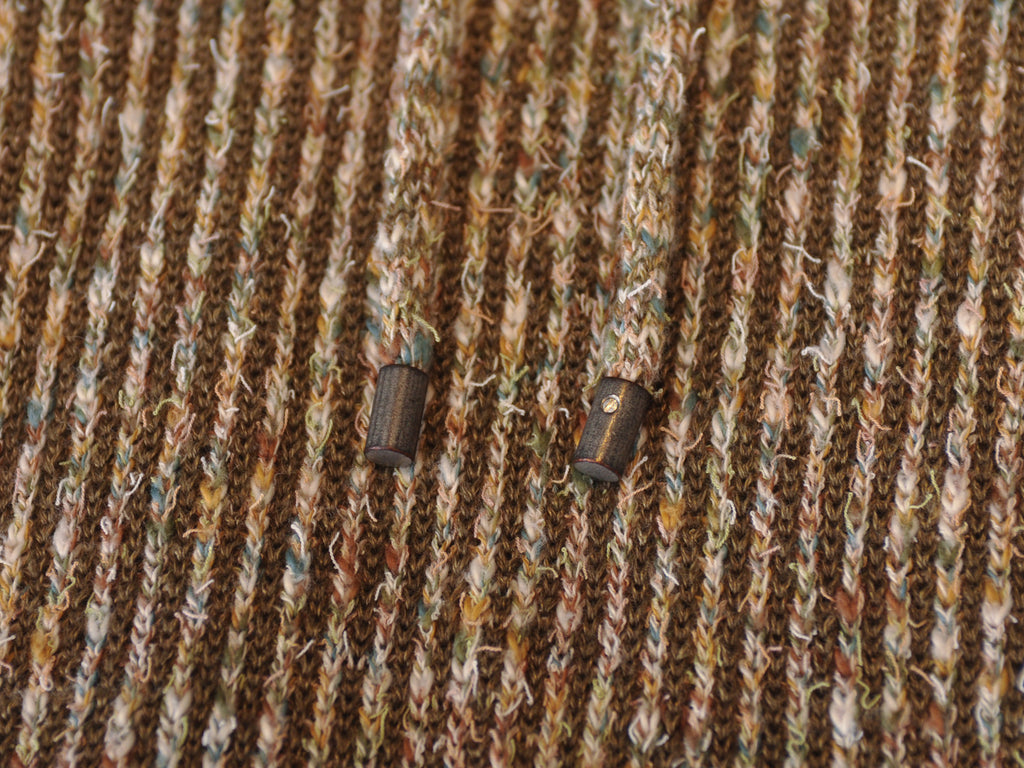 John Varvatos Brown Mixed Linen Blend Ribbed Knit Hoodie