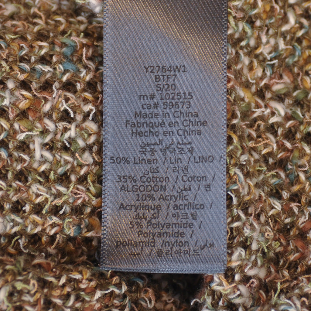 John Varvatos Brown Mixed Linen Blend Ribbed Knit Hoodie