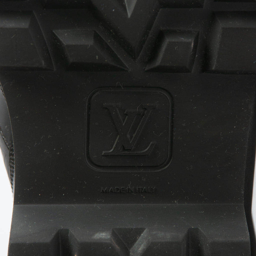 Louis Vuitton Black Embossed Combat Boots