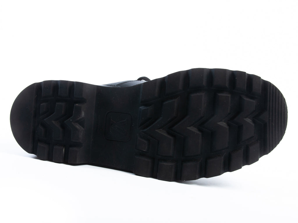 Louis Vuitton Black Embossed Combat Boots